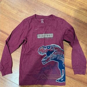 Carter's Maroon Dinosaur Long Sleeve Tee